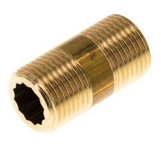 G 1/2'' Espiga doble de latón 16 Bar DIN 2982 - 40mm