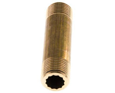 G 1/2'' Espiga doble de latón 16 Bar DIN 2982 - 80mm