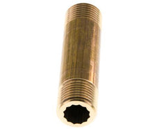 G 1/2'' Espiga doble de latón 16 Bar DIN 2982 - 80mm