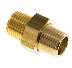 R 1/2'' Brass Double Nipple 3-pieces with Conically sealing 16 Bar