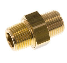 R 1/2'' Brass Double Nipple 3-pieces with Conically sealing 16 Bar