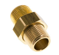 R 1/2'' Brass Double Nipple 3-pieces with Conically sealing 16 Bar