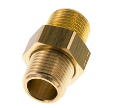 R 1/2'' Brass Double Nipple 3-pieces with Conically sealing 16 Bar