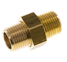 R 1/2'' Brass Double Nipple 3-pieces with Conically sealing 16 Bar