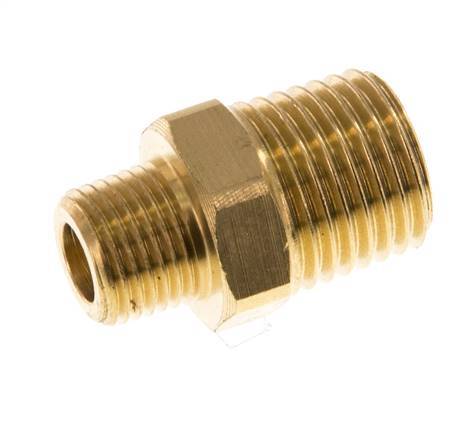 R 1/4'' x R 1/8'' Brass Double Nipple 16 Bar [5 Pieces]