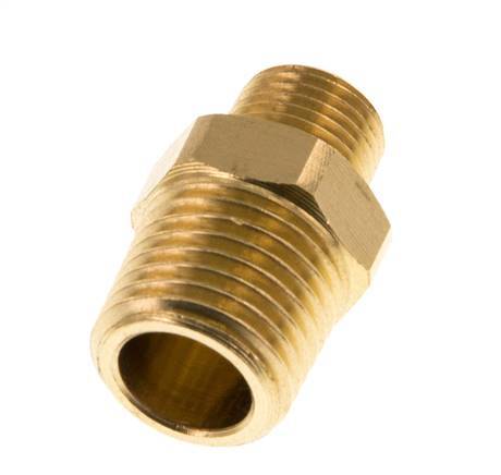 R 1/4'' x R 1/8'' Brass Double Nipple 16 Bar [5 Pieces]