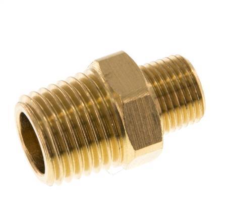 R 1/4'' x R 1/8'' Brass Double Nipple 16 Bar [5 Pieces]
