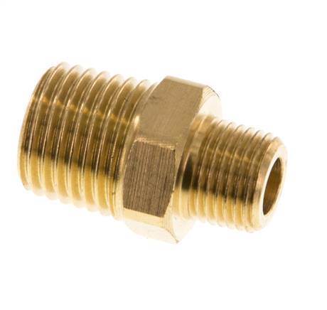 R 1/4'' x R 1/8'' Brass Double Nipple 16 Bar [5 Pieces]
