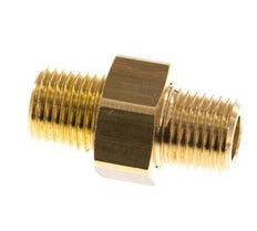 R 1/4'' Brass Double Nipple 3-pieces with Conically sealing 16 Bar [2 Pieces]