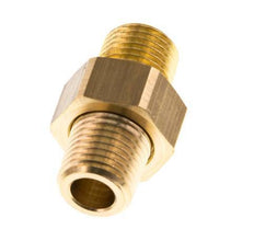 R 1/4'' Brass Double Nipple 3-pieces with Conically sealing 16 Bar [2 Pieces]