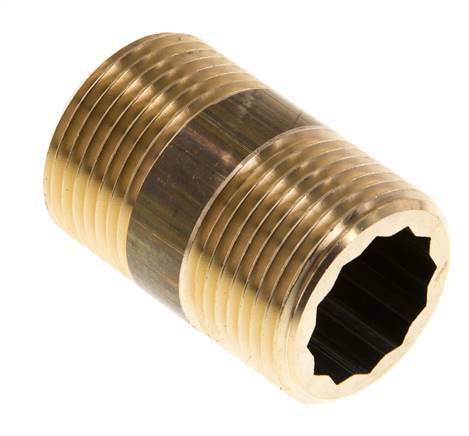 G 3/4'' Espiga doble de latón 16 Bar DIN 2982 - 40mm