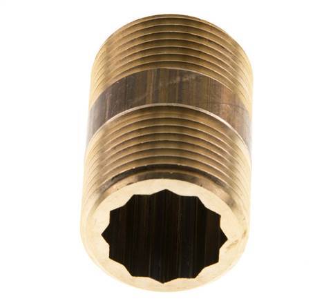 G 3/4'' Espiga doble de latón 16 Bar DIN 2982 - 40mm