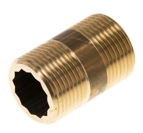 G 3/4'' Espiga doble de latón 16 Bar DIN 2982 - 40mm