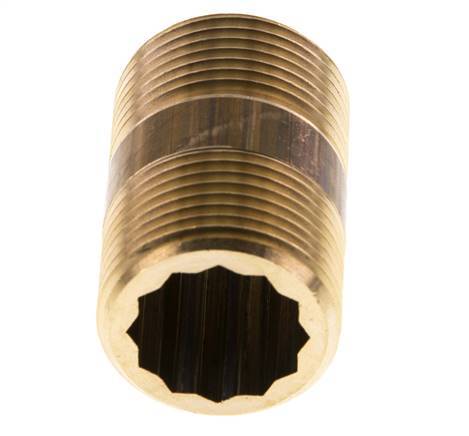 G 3/4'' Espiga doble de latón 16 Bar DIN 2982 - 40mm