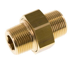 R 3/4'' Brass Double Nipple 3-pieces with Conically sealing 16 Bar