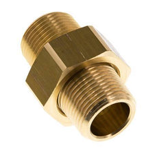 R 3/4'' Brass Double Nipple 3-pieces with Conically sealing 16 Bar