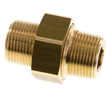 R 3/4'' Brass Double Nipple 3-pieces with Conically sealing 16 Bar