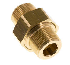 R 3/4'' Brass Double Nipple 3-pieces with Conically sealing 16 Bar