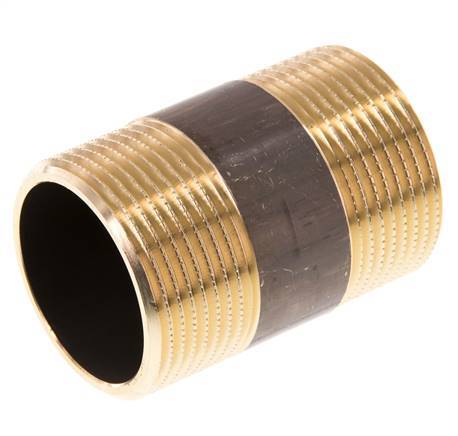 G 1 1/4'' Brass Double Pipe Nipple 16 Bar DIN 2982 - 60mm