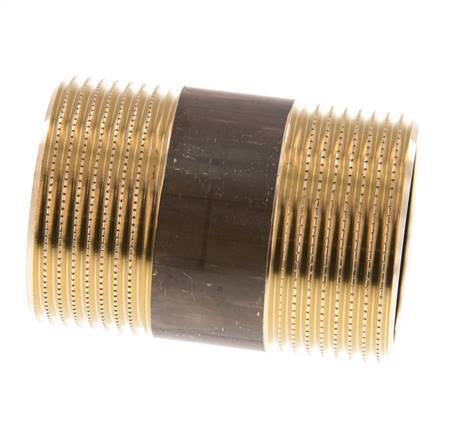 G 1 1/4'' Brass Double Pipe Nipple 16 Bar DIN 2982 - 60mm