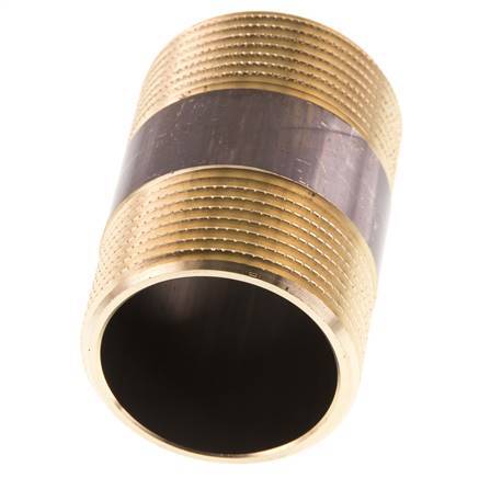 G 1 1/4'' Brass Double Pipe Nipple 16 Bar DIN 2982 - 60mm
