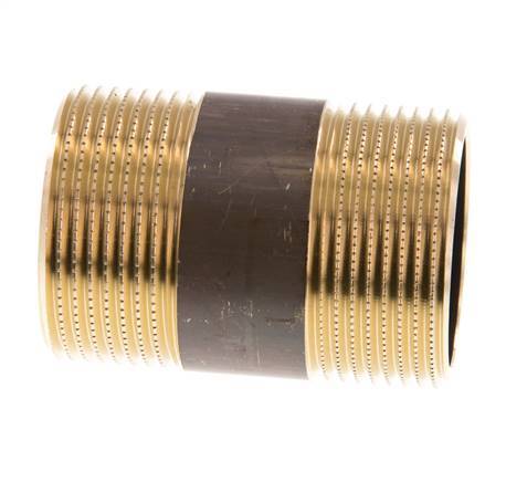 G 1 1/4'' Brass Double Pipe Nipple 16 Bar DIN 2982 - 60mm