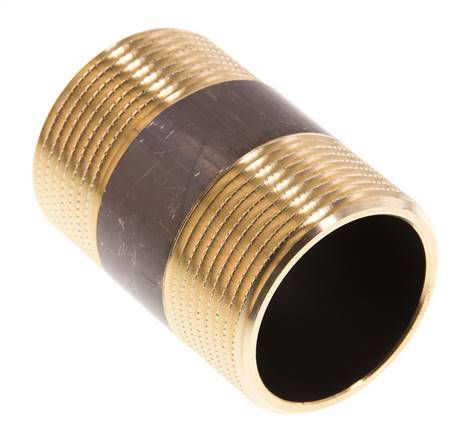 G 1 1/4'' Brass Double Pipe Nipple 16 Bar DIN 2982 - 60mm