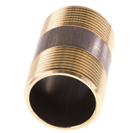 G 1 1/4'' Brass Double Pipe Nipple 16 Bar DIN 2982 - 60mm