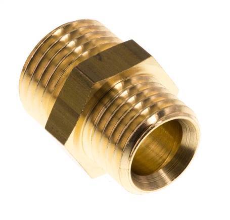 M14x1.5 x M16 Brass Double Nipple 16 Bar [2 Pieces]