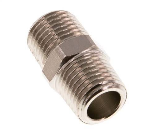 R 1/4'' Nickel plated Brass Double Nipple 16 Bar [5 Pieces]