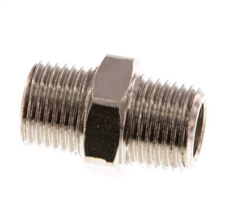 R 1/8'' Nickel plated Brass Double Nipple 16 Bar [10 Pieces]