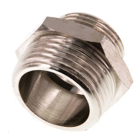 G 1'' x G 3/4'' Nickel plated Brass Double Nipple 16 Bar [2 Pieces]