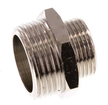 G 1'' x G 3/4'' Nickel plated Brass Double Nipple 16 Bar [2 Pieces]