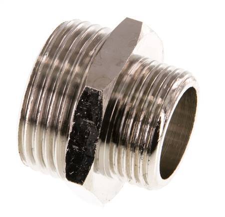 G 1'' x G 3/4'' Nickel plated Brass Double Nipple 16 Bar [2 Pieces]