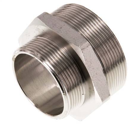 G 2 1/2'' x G 2'' Espiga doble de latón niquelado 16 Bar