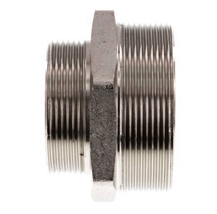G 2 1/2'' x G 2'' Espiga doble de latón niquelado 16 Bar