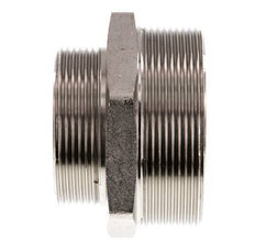 G 2 1/2'' x G 2'' Espiga doble de latón niquelado 16 Bar