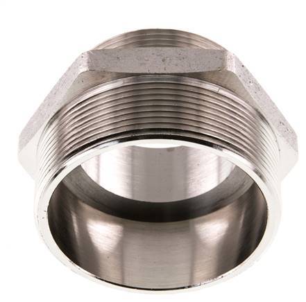 G 2 1/2'' x G 2'' Espiga doble de latón niquelado 16 Bar