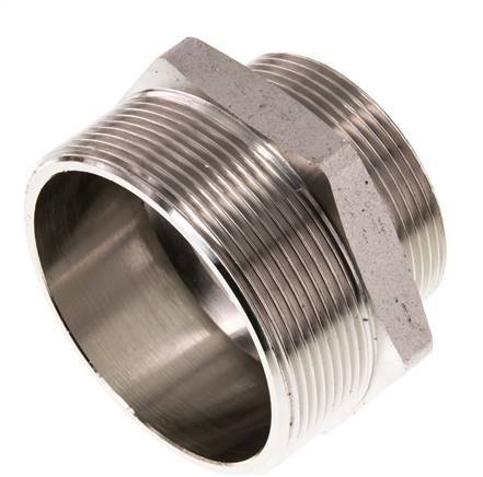 G 2 1/2'' x G 2'' Espiga doble de latón niquelado 16 Bar