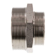 G 2 1/2'' x G 2'' Espiga doble de latón niquelado 16 Bar