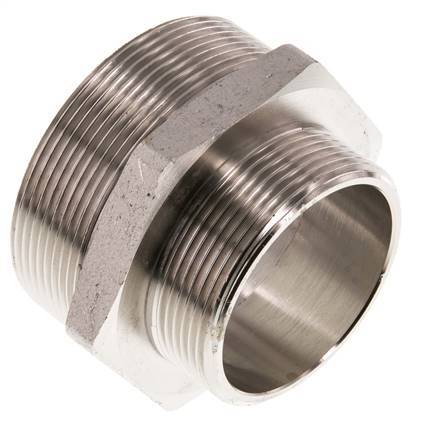 G 2 1/2'' x G 2'' Espiga doble de latón niquelado 16 Bar