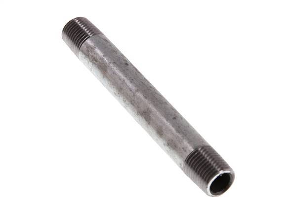 R 1/4'' Zinc plated Steel Double Pipe Nipple 50 Bar DIN 2982 - 100mm [2 Pieces]