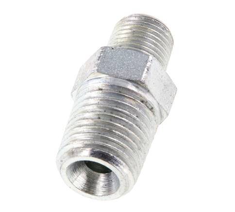 1/8'' NPT x 1/4'' NPT Acero zincado Doble Pezón 375 Bar - Hidráulico [2 Piezas]