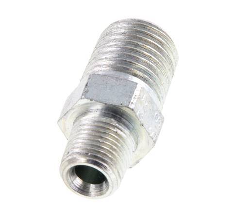 1/8'' NPT x 1/4'' NPT Acero zincado Doble Pezón 375 Bar - Hidráulico [2 Piezas]