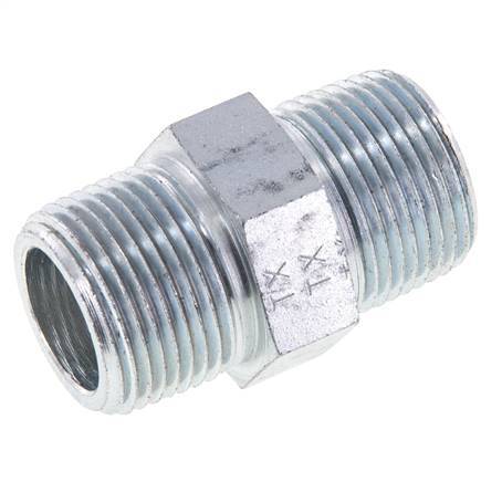 3/4'' NPT Espiga doble de acero zincado 170 Bar - Hidráulica