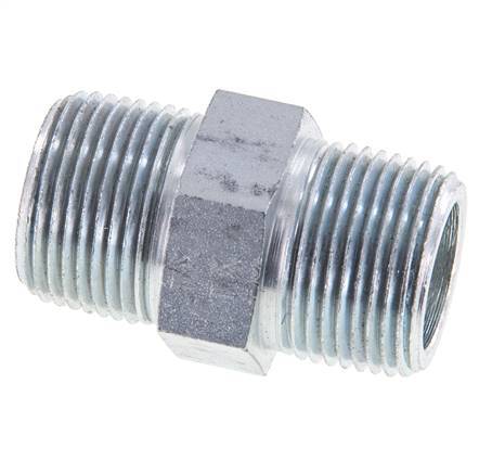 3/4'' NPT Espiga doble de acero zincado 170 Bar - Hidráulica