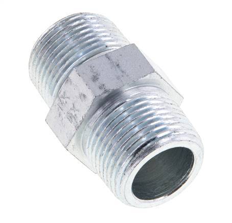 3/4'' NPT Espiga doble de acero zincado 170 Bar - Hidráulica
