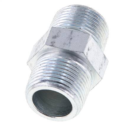 3/4'' NPT Espiga doble de acero zincado 170 Bar - Hidráulica