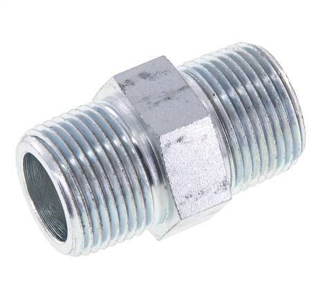 3/4'' NPT Espiga doble de acero zincado 170 Bar - Hidráulica