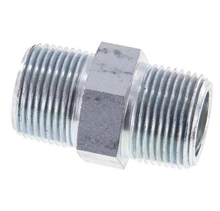 3/4'' NPT Espiga doble de acero zincado 170 Bar - Hidráulica